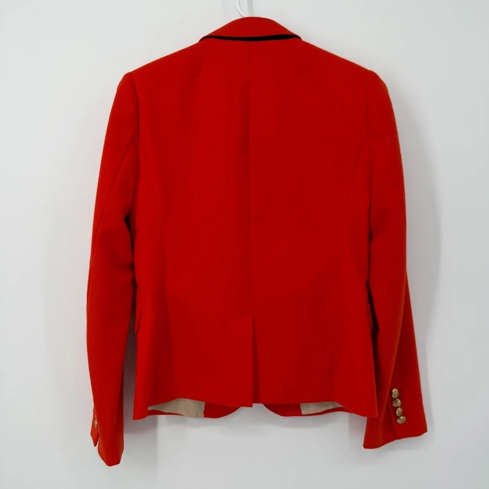 J‎ Crew Schoolboy Blazer Orange Women’s Size 0 Wool Jacket Career - Picture 2 of 12